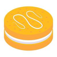 Yummy cream cake isometric icon vector