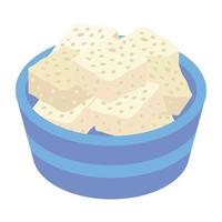 Editable isometric icon of whipped cream vector