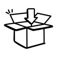 Trendy doodle icon of packaging vector