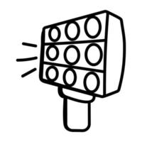 Stadium floodlights line icon visual vector