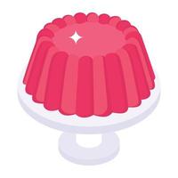 A trendy isometric icon of pudding vector