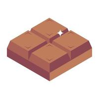 icono isométrico de chocolate editable vector