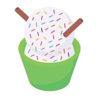 An icon of ice cream cup isometric design vector