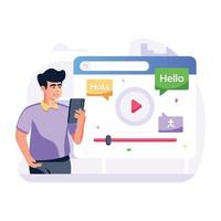 A customizable flat illustration of multiple languages vector