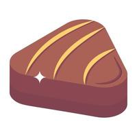 A choco fudge isometric icon design vector