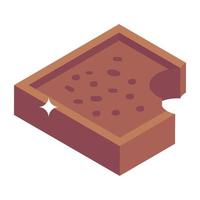 delicioso pastel de crema icono isométrico vector