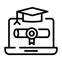 Download doodle icon of online certificate vector