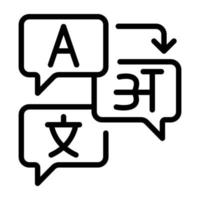 An editable doodle icon of language converter vector