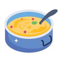 icono isométrico moderno de una sopa vector