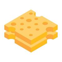 un ícono isométrico moderno de galletas vector