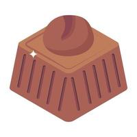 Yummy cream cake isometric icon vector