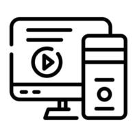 Icon of computer hand drawn vector