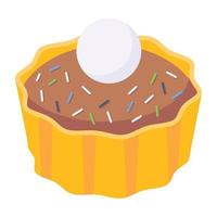 An icon of cupcake isometric vector