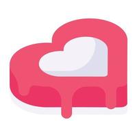 A yummy isometric icon of heart cake vector