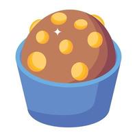 echa un vistazo a este icono isométrico de muffin vector