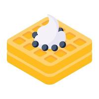 An icon of waffle isometric design vector