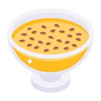 A dessert bowl editable isometric design vector