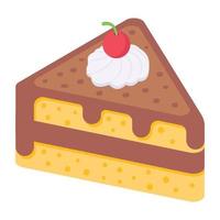 An icon of cake slice isometric design vector