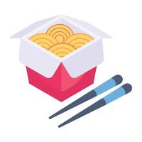 Modern isometric icon of a wok box vector