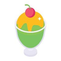 An icon of ice cream cup isometric design vector