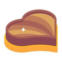 An icon of heart cake isometric design vector