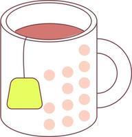 Cup with tea bag semi flat color vector element