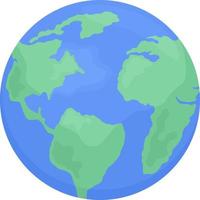 Spherical Earth model semi flat color vector object