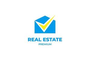 Flat real estate icon logo design vector illustration template