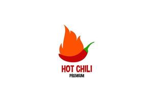 plantilla de vector de ilustración de diseño de logotipo de icono de chile caliente plano