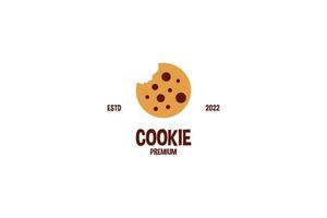 Flat chocolate chips cookie icon logo design vector template