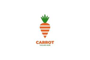 Flat stripe carrot logo design illustration vector template