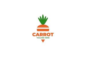 Flat stripe carrot logo design illustration vector template