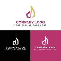 logo design with pink and brown main logo colors vector