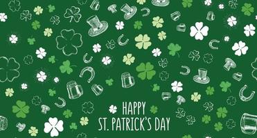 Clover set, St. Patrick's Day. Hand drawn illustrations. Vector. vector