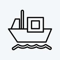 Icon Cargo Barge. suitable for education symbol. line style. simple design editable. design template vector. simple illustration vector