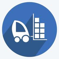 Icon Forklift. suitable for education symbol. long shadow style. simple design editable. design template vector. simple illustration vector