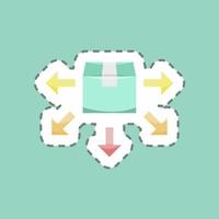 Sticker line cut Distribution. suitable for education symbol. simple design editable. design template vector. simple illustration vector