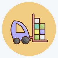 Icon Forklift. suitable for education symbol. flat style. simple design editable. design template vector. simple illustration vector