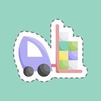 Sticker line cut Forklift. suitable for education symbol. simple design editable. design template vector. simple illustration vector