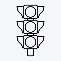 Icon Traffic Signal. suitable for education symbol. line style. simple design editable. design template vector. simple illustration vector