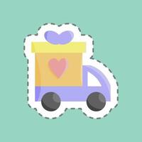 Sticker line cut Delivery. suitable for education symbol. simple design editable. design template vector. simple illustration vector