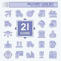 Icon Set Delivery. suitable for education symbol. two tone style. simple design editable. design template vector. simple illustration vector