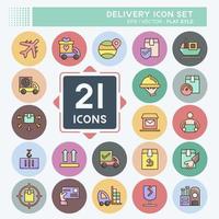 Icon Set Delivery. suitable for education symbol. flat style. simple design editable. design template vector. simple illustration vector