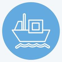 Icon Cargo Barge. suitable for education symbol. blue eyes style. simple design editable. design template vector. simple illustration vector