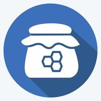 Icon Jar of Honey. suitable for Bee Farm. Long Shadow Style. simple design editable. design template vector. simple illustration vector