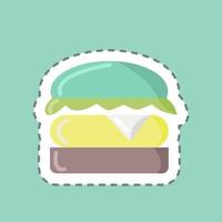 Sticker line cut Burger. suitable for Meat. simple design editable. design template vector. simple illustration vector