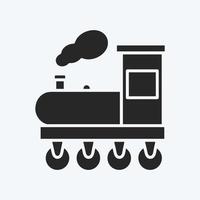 icono de tren de vapor. adecuado para el símbolo de la educación. estilo de glifo. diseño simple editable. vector de plantilla de diseño. ilustración sencilla