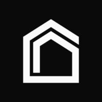 concepto de casa mínima. logotipo abstracto, monograma y línea. adecuado para logotipo, icono, símbolo y signo. como logotipo de empresa, propiedad, agencia o inmobiliaria vector