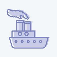 icono de barco de vapor. adecuado para el símbolo de la educación. estilo de dos tonos. diseño simple editable. vector de plantilla de diseño. ilustración sencilla