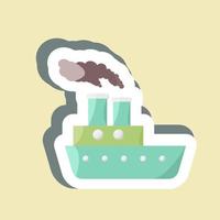 Sticker Steamboat. suitable for Education symbol. simple design editable. design template vector. simple illustration vector